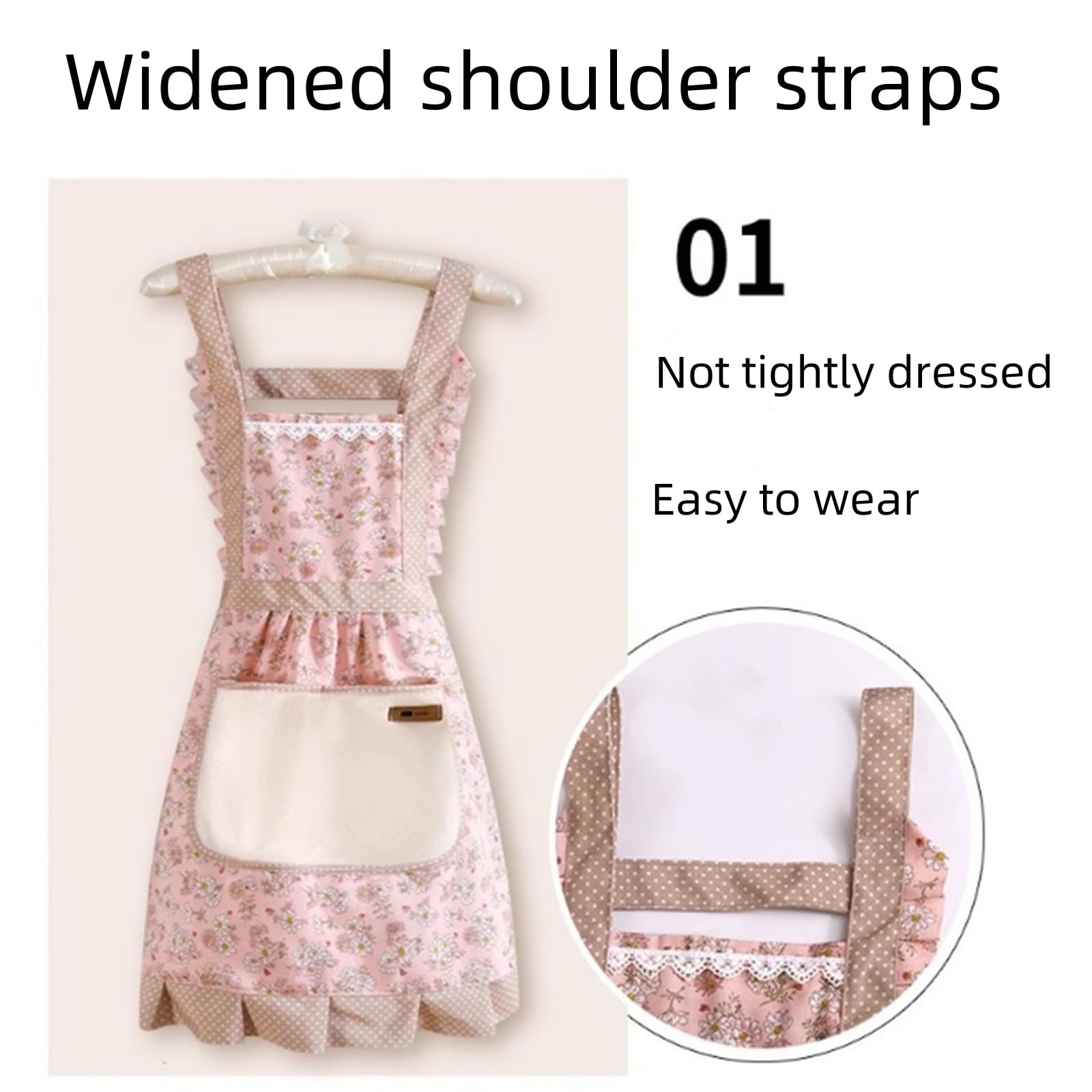 WinDerMo floral kitchen apron in use for cooking and baking