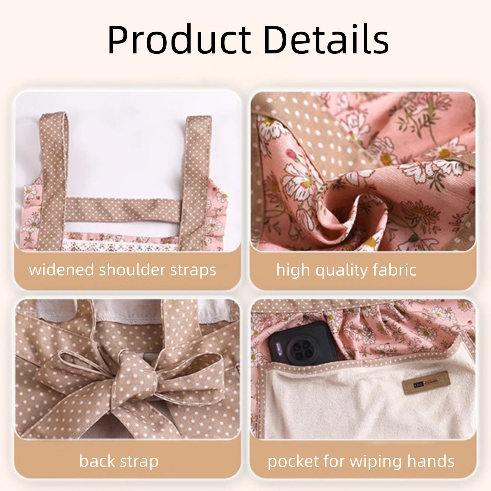 WinDerMo cotton apron with adjustable strap for a comfortable fit