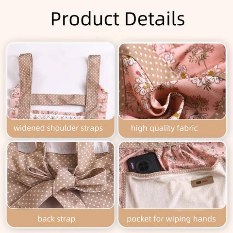 WinDerMo cotton apron with adjustable strap for a comfortable fit