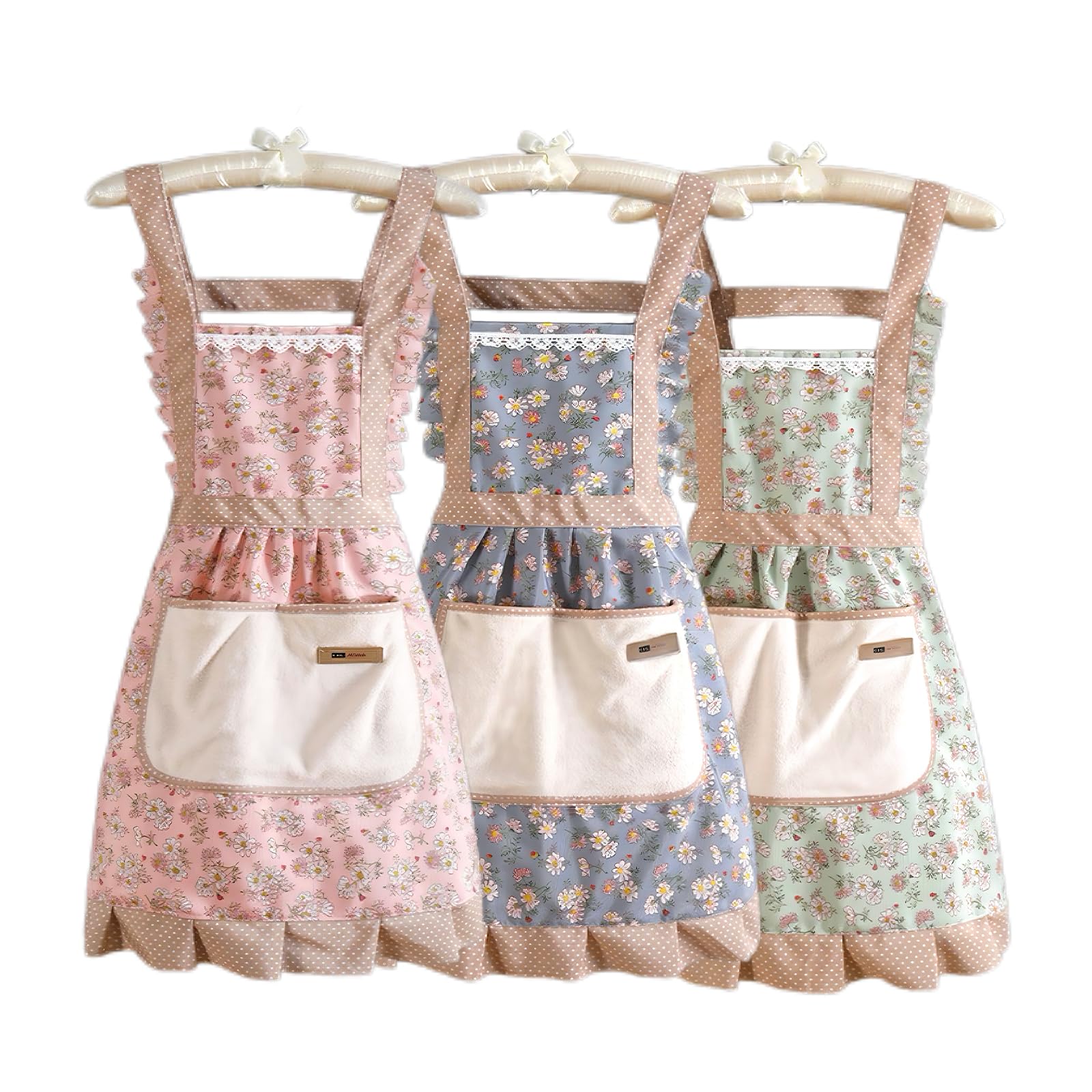 WinDerMo floral apron with front pocket for organized cooking tasks