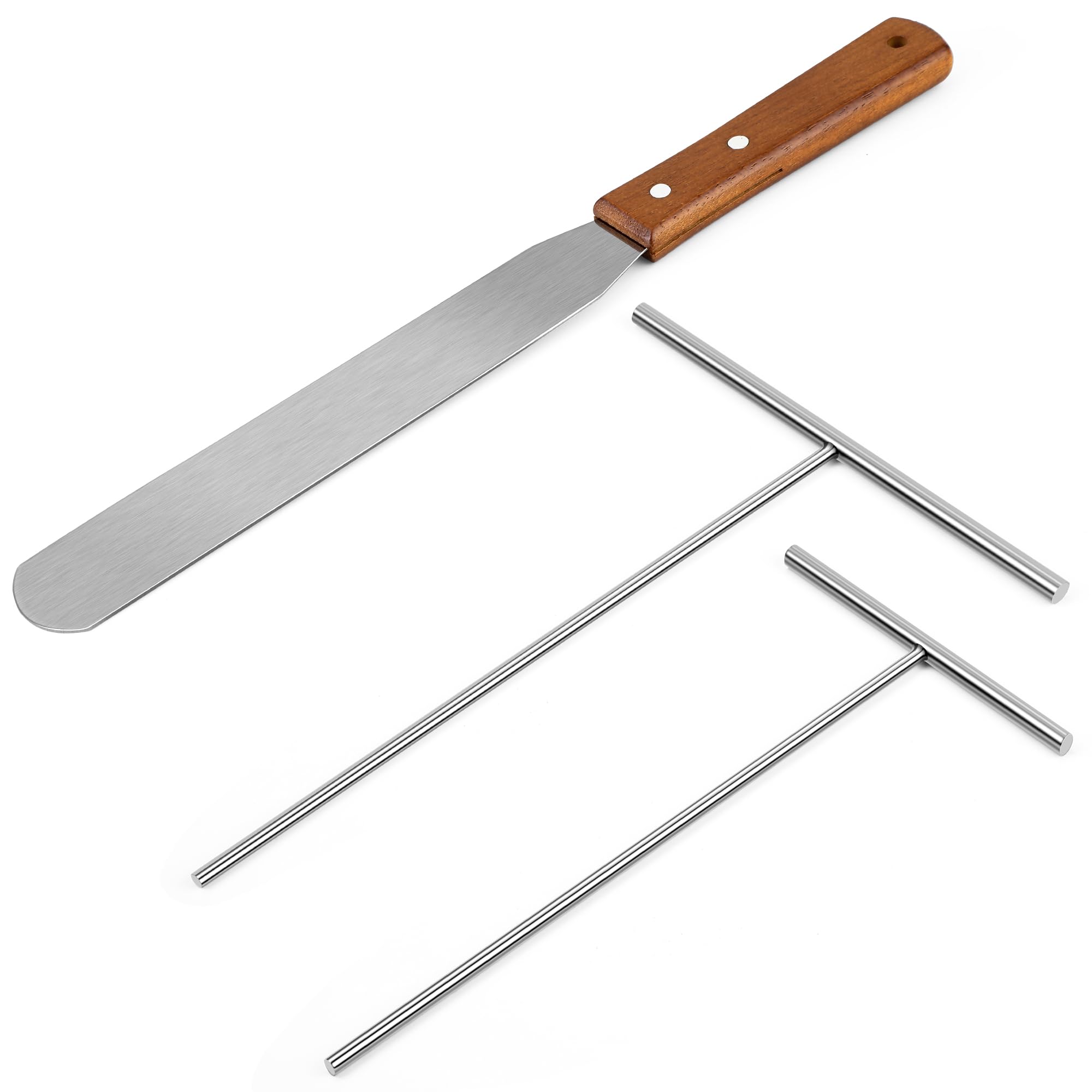 WINDESK crepe spreader kit 12 inch with wood handle for even batter