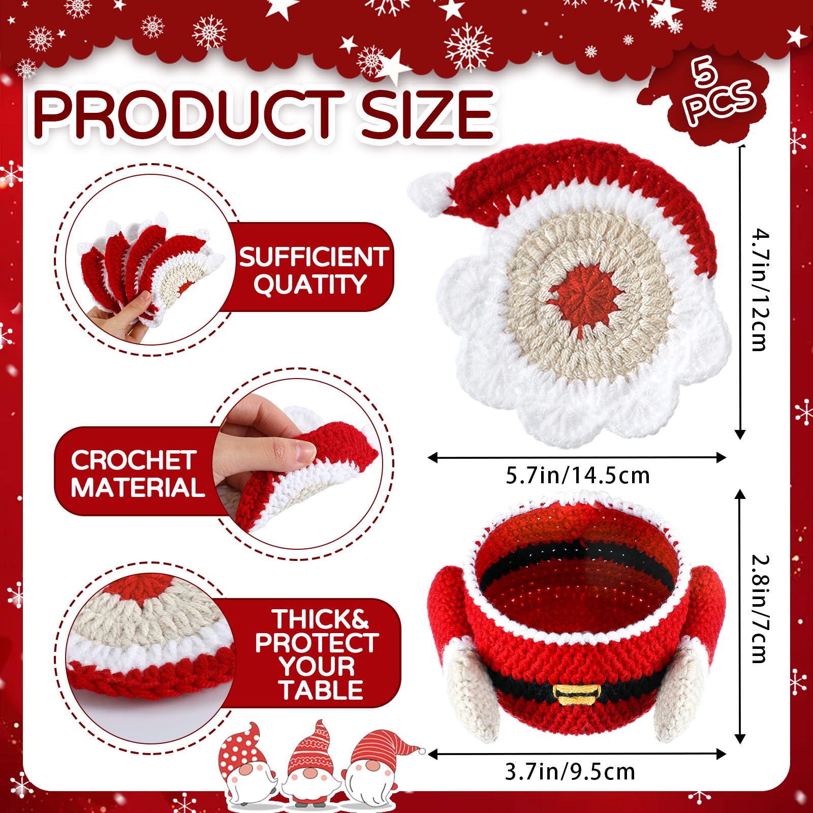 Windkream Christmas coaster set protects surfaces from heat and spills during gatherings.