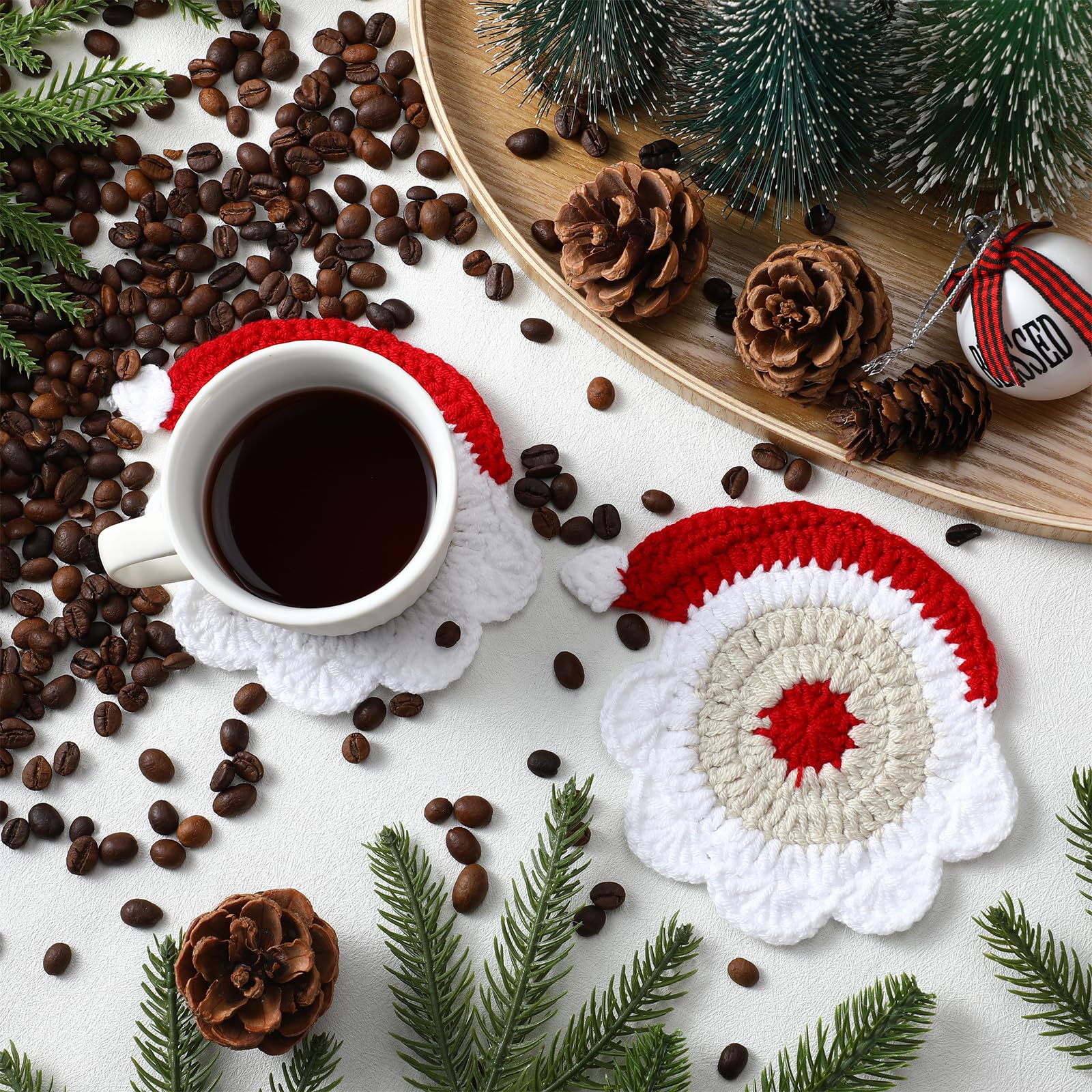 Windkream Santa Claus coasters stay slip-resistant on busy holiday tables.