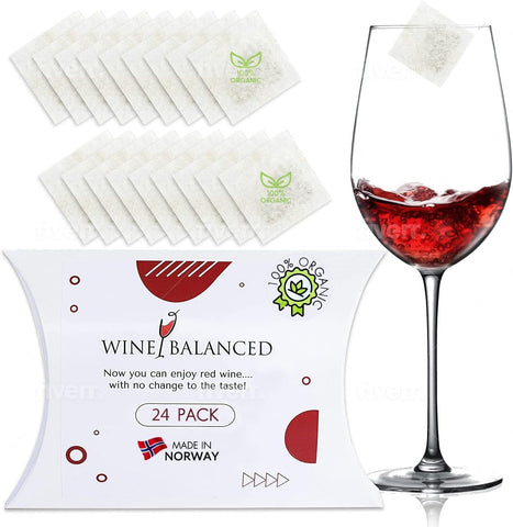 Wine Balanced arctic coral filter in glass absorbs sulfites for quicker comfort.