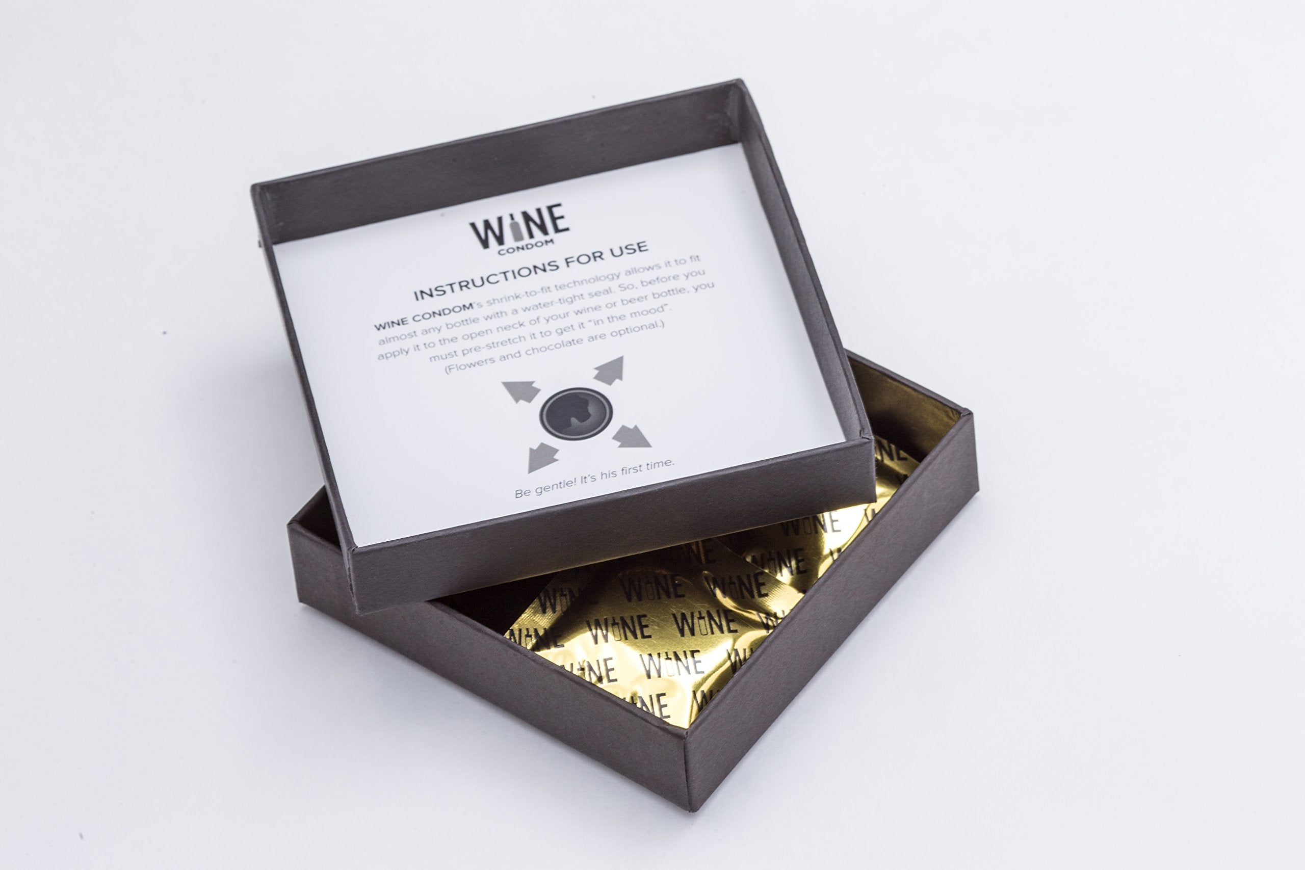 Wine Condoms side-storage enables upright or horizontal bottle storage.