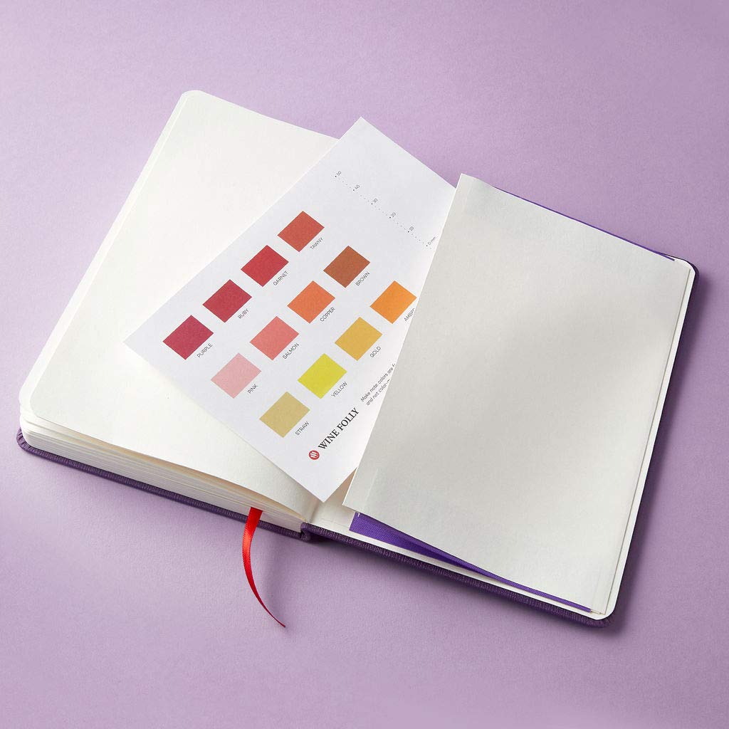 Built in color chart page for hue reference during tastings