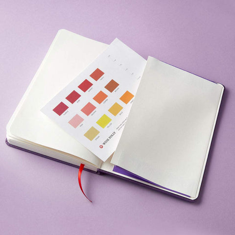 Built in color chart page for hue reference during tastings