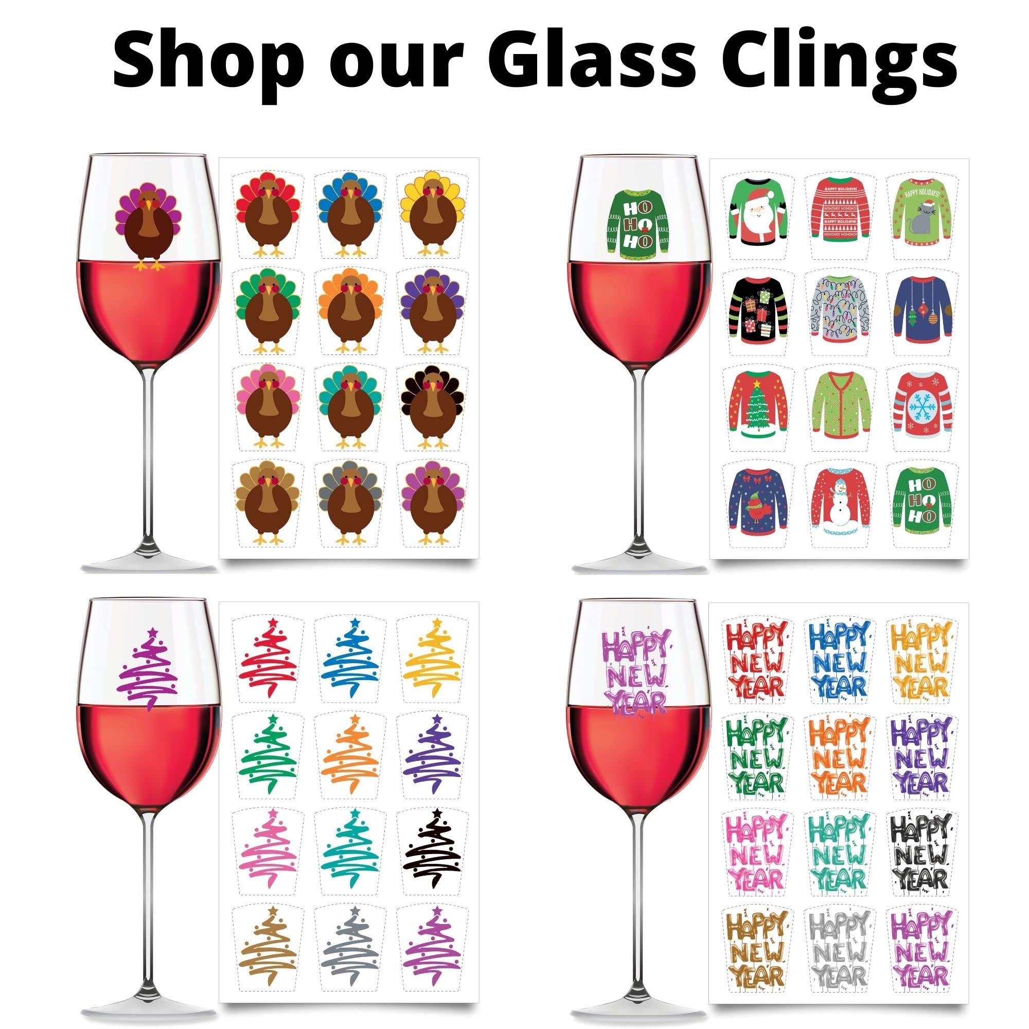 Wine Wear decorative party markers stay clear and smooth, avoiding glassware damage.