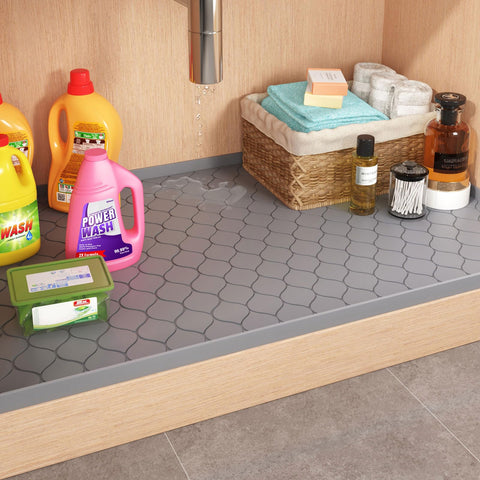 Winisok installation-friendly mat fits with pipes and shelves.