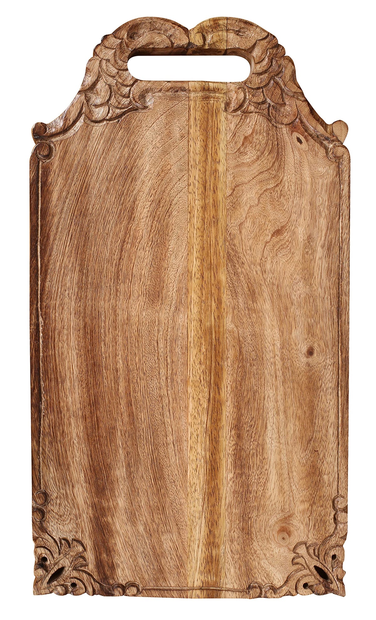 Winlay Mango Wood Chopping Board front view shows natural grain and knife-friendly surface.