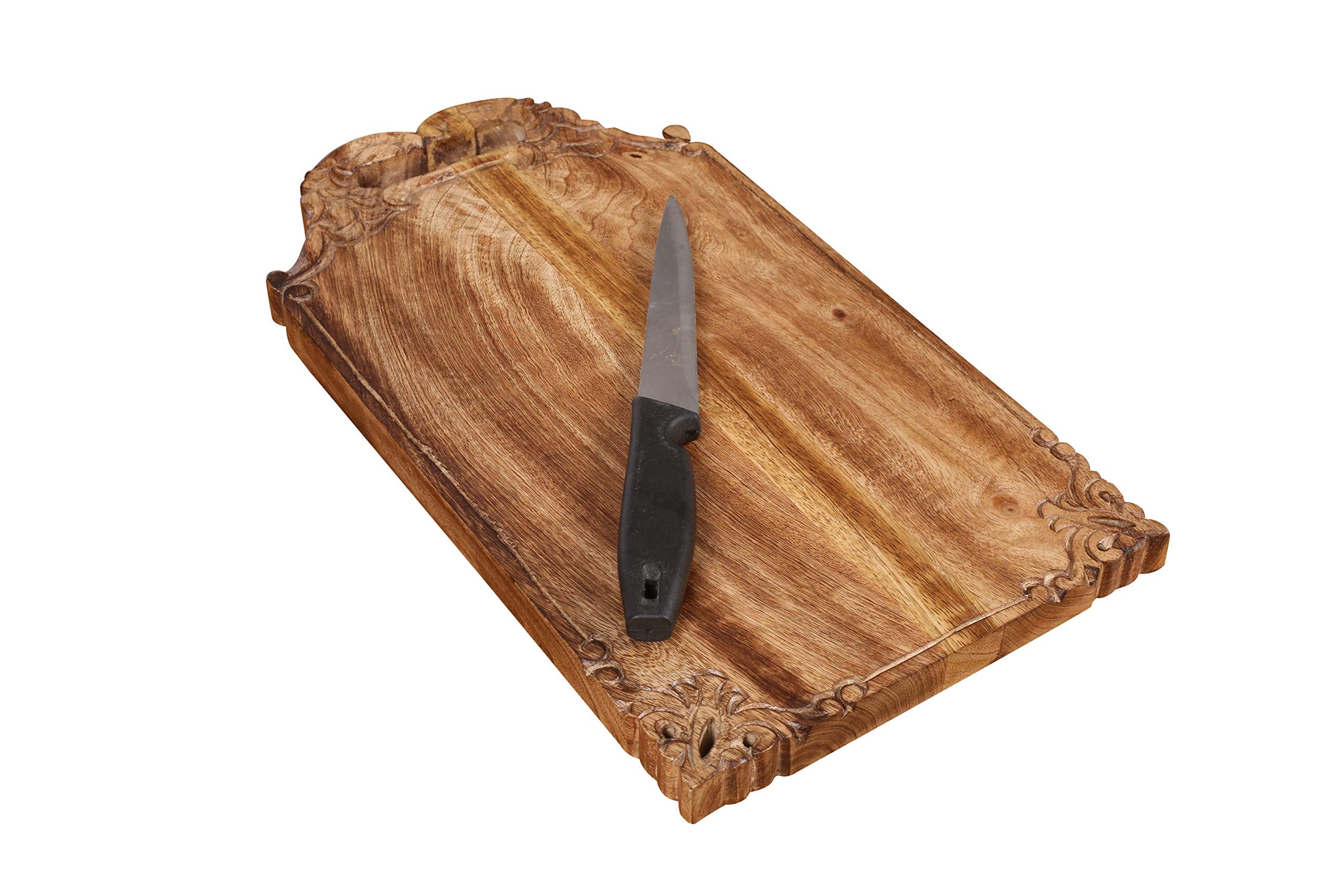 Winlay Mango Wood Serving Tray on table during gathering.