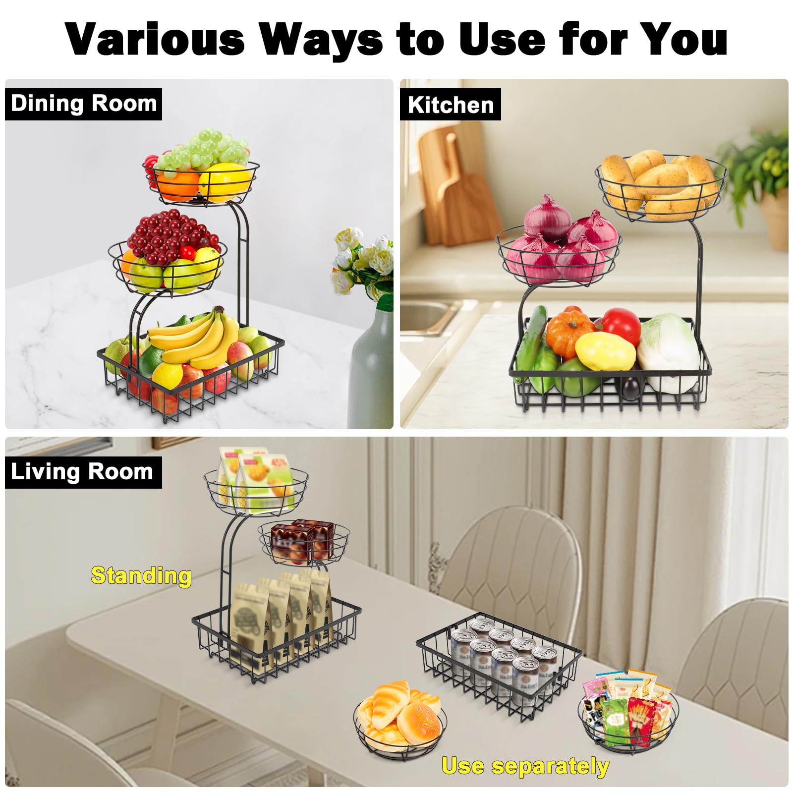 Winmien round upper baskets provide easy access from above for quick grabs.