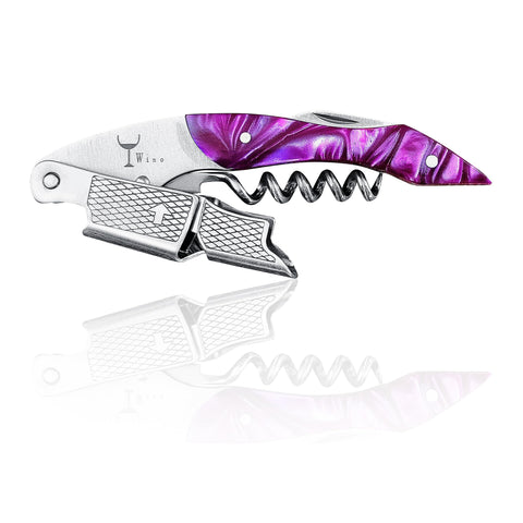 Wino Wine Key silent corkscrew in action, smooth cork removal for fine dining.