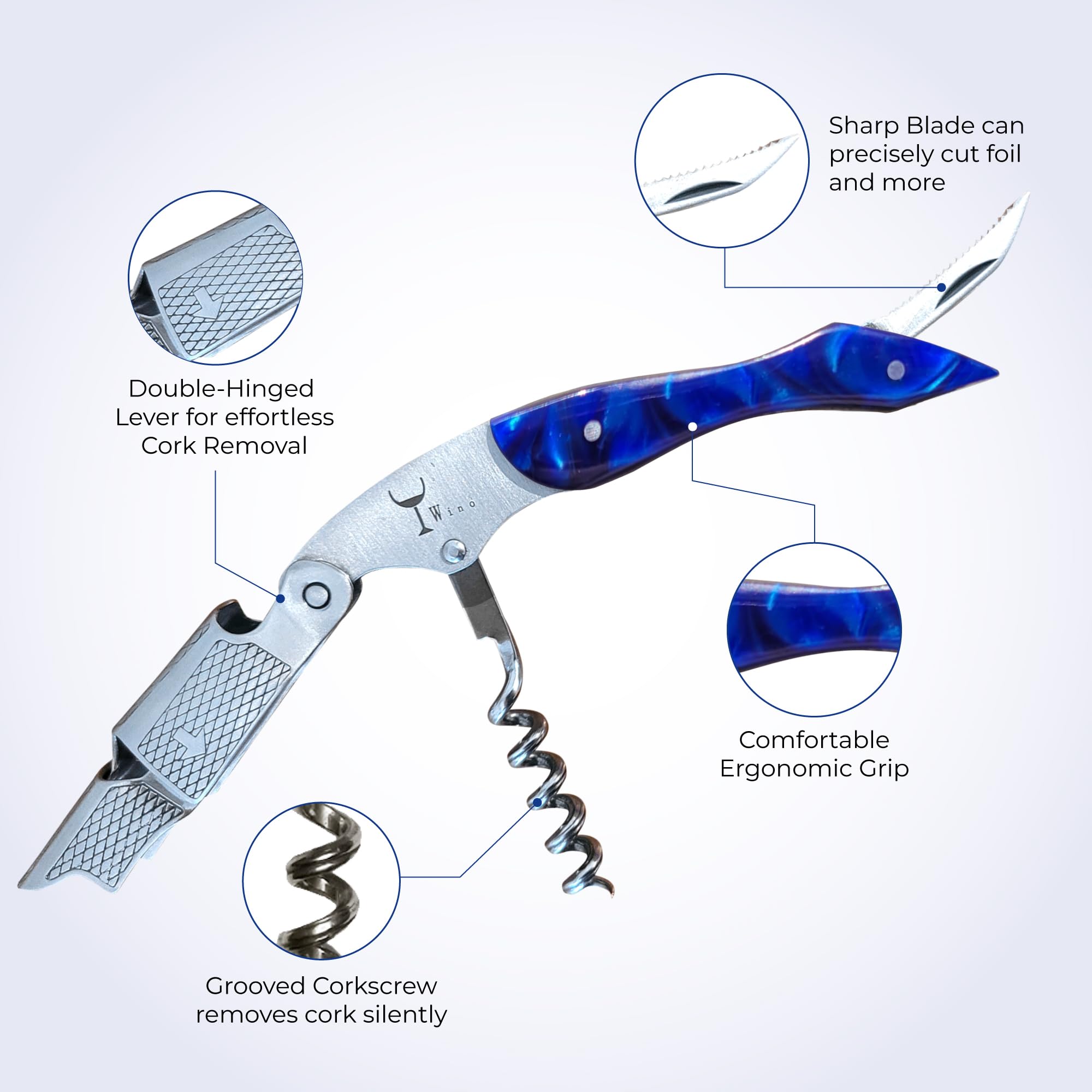 Wino Wine Key features a sturdy, comfortable design for frequent use in dining and bars.
