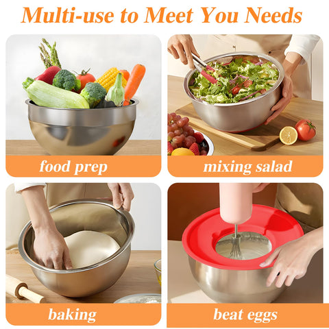 Winproper 304 stainless steel bowls resist dents and rust for long-lasting use.