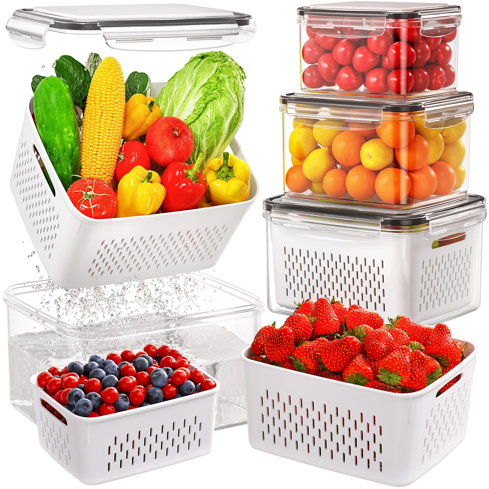 Winproper 106oz fruit container for fridge organization and freshness.
