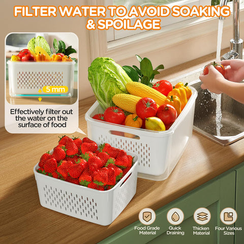 Winproper 5-pack fruit storage medium 57oz bin for veggies and prepped ingredients
