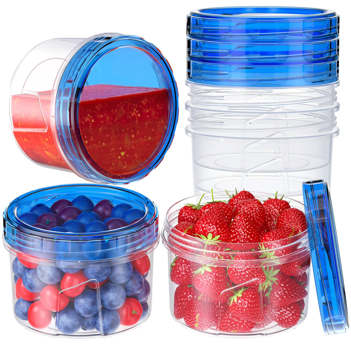Winproper 6 Pack 16 oz freezer containers for organized fridge storage.