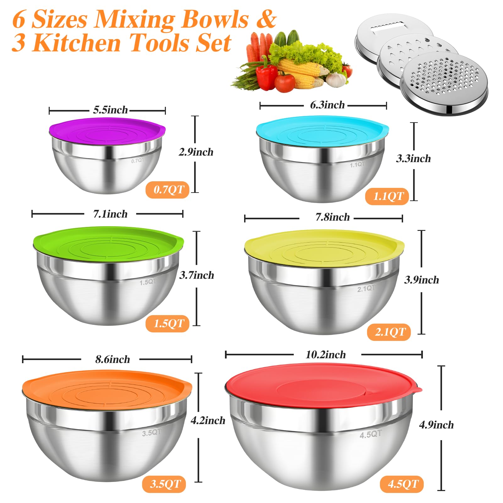 Winproper airtight BPA-free lids keep ingredients fresh and reduce splatter during prep.