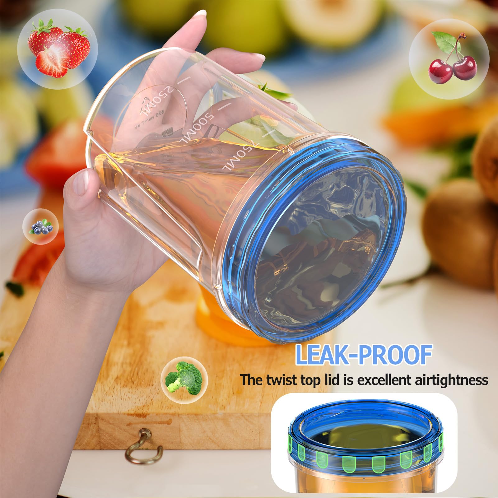 Winproper airtight lids prevent spills and preserve flavor.