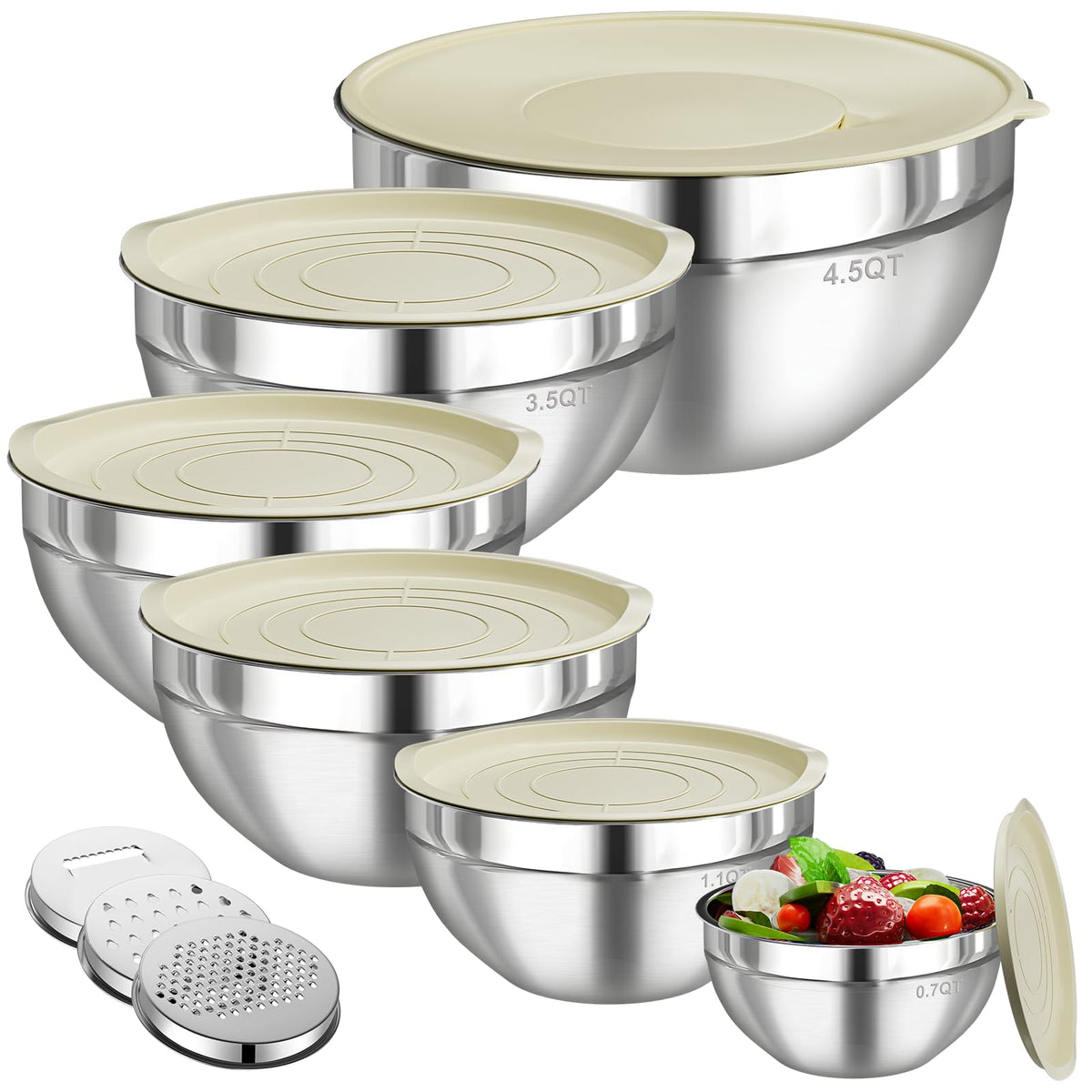 Winproper mixing bowls with lids show space-saving nesting for organized storage