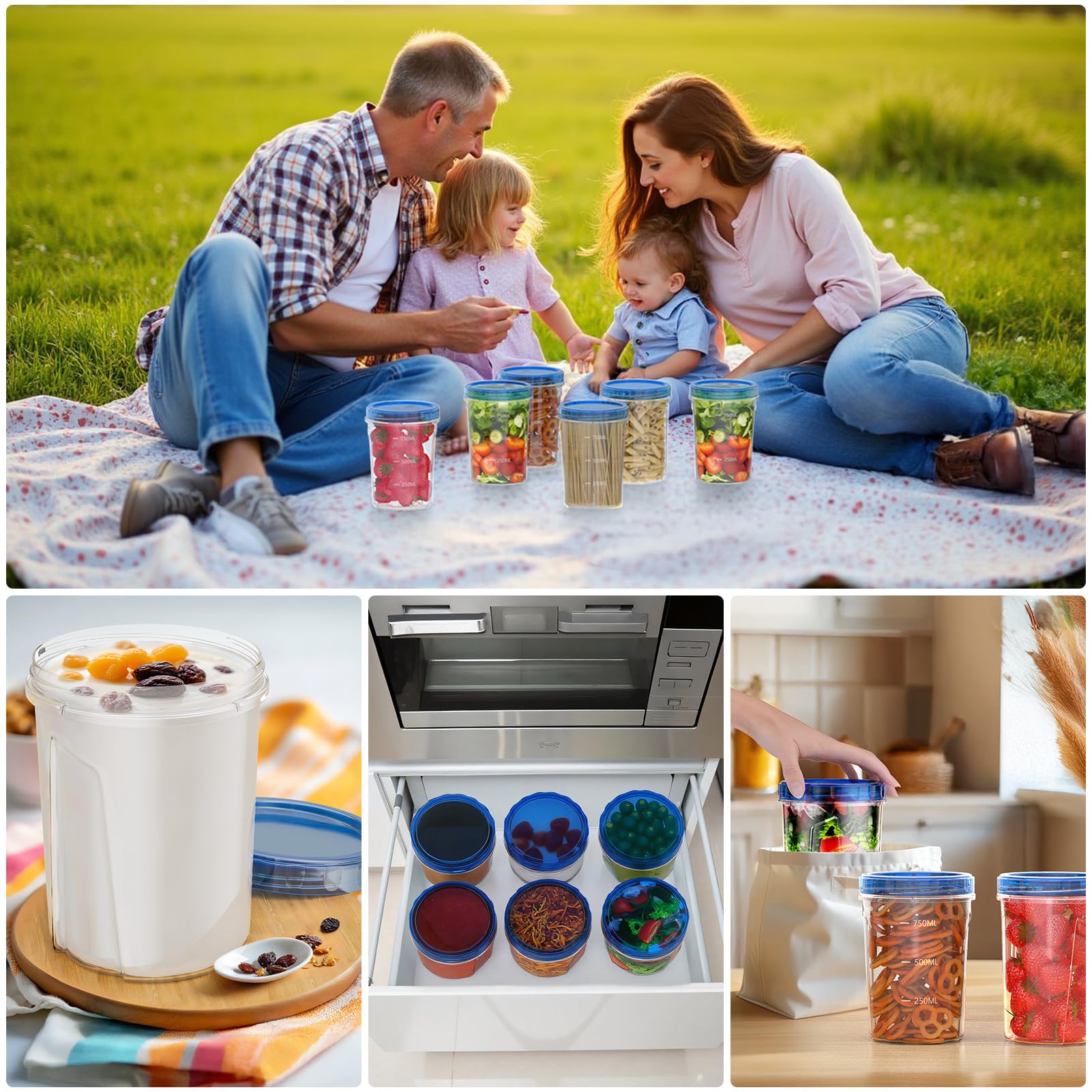 Winproper reusable containers keep kitchen organized and reduce waste.