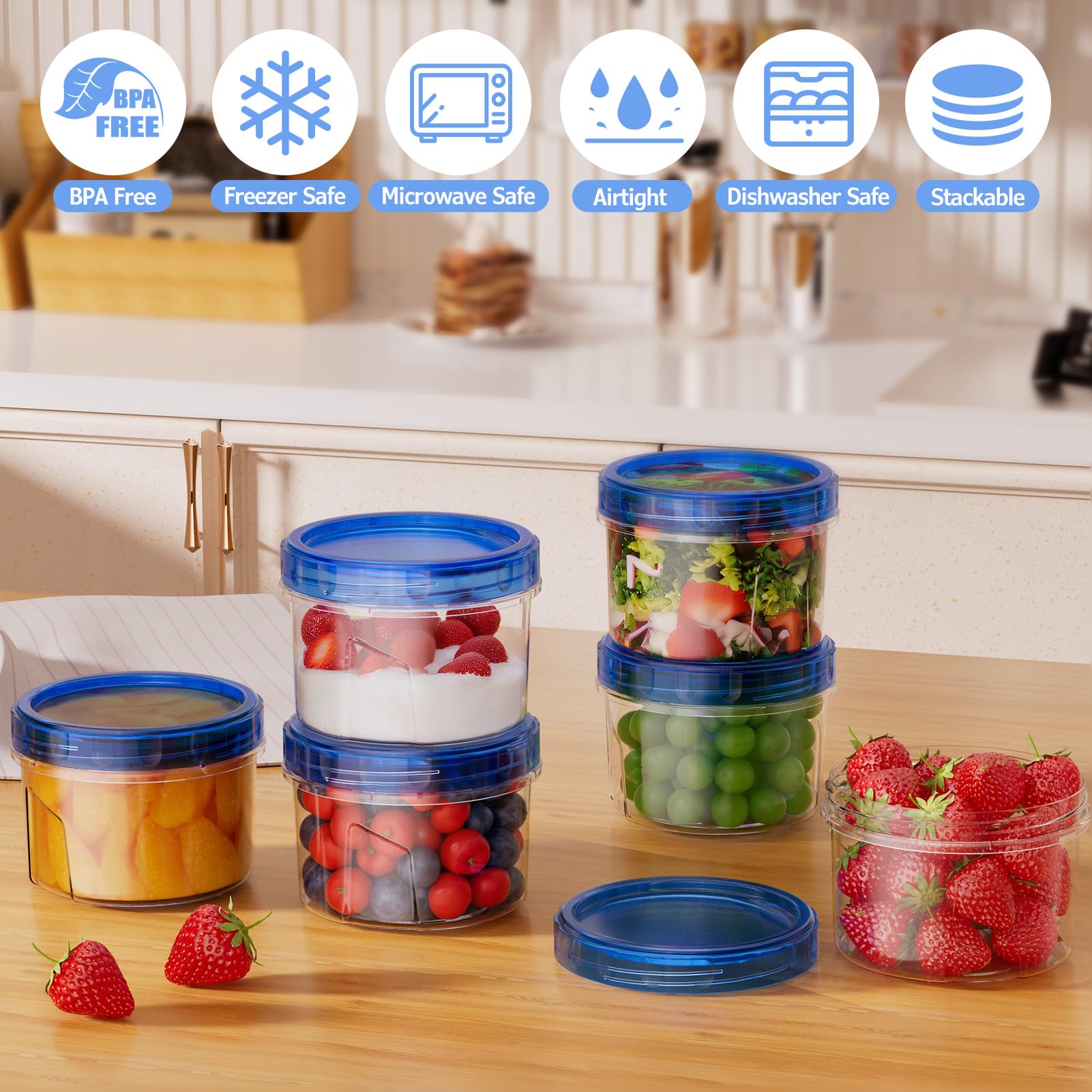 Winproper twist-top lids seal tightly to prevent leaks in transit.