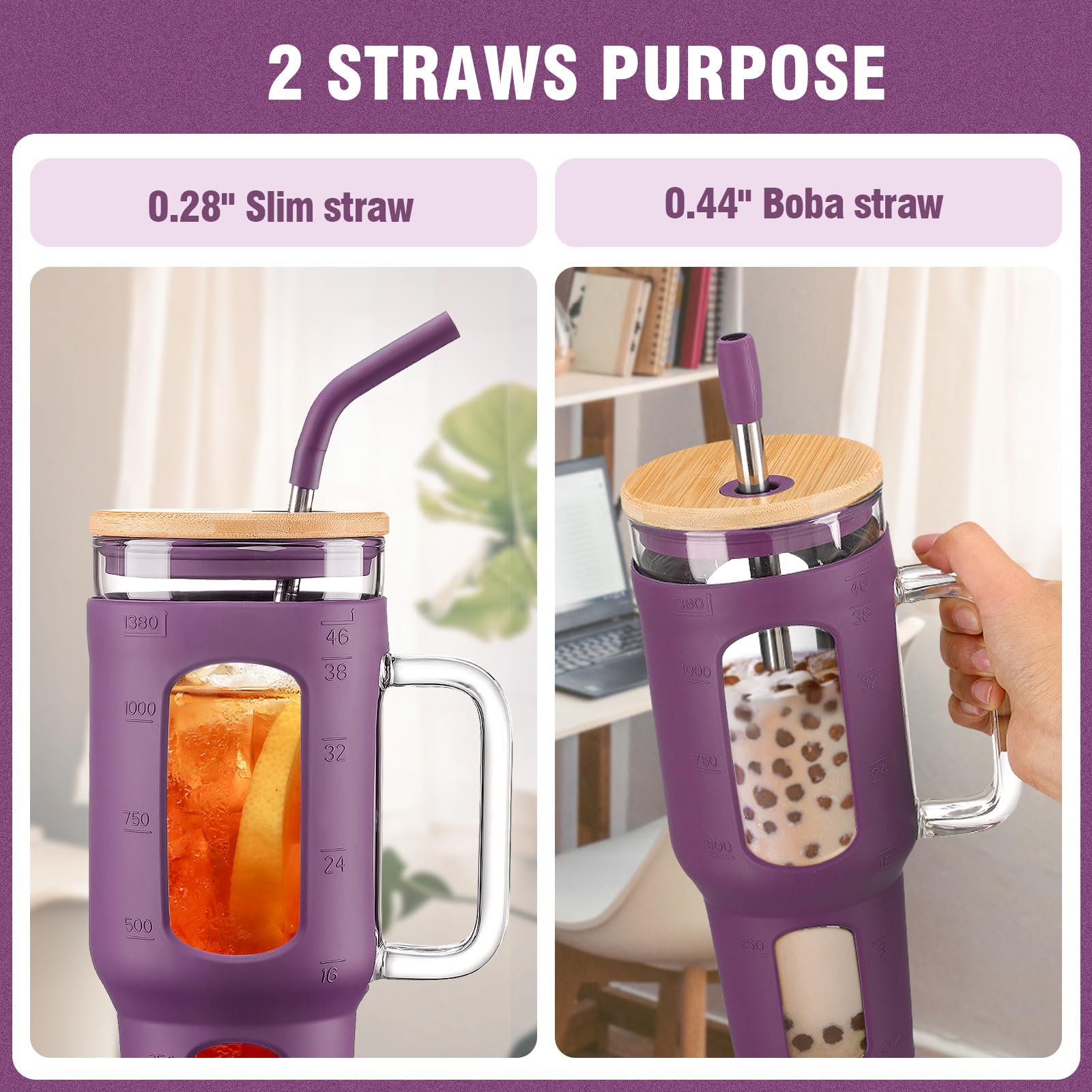 WINSA bamboo lid with silicone sleeve keeps drinks tidy and the lid dry.