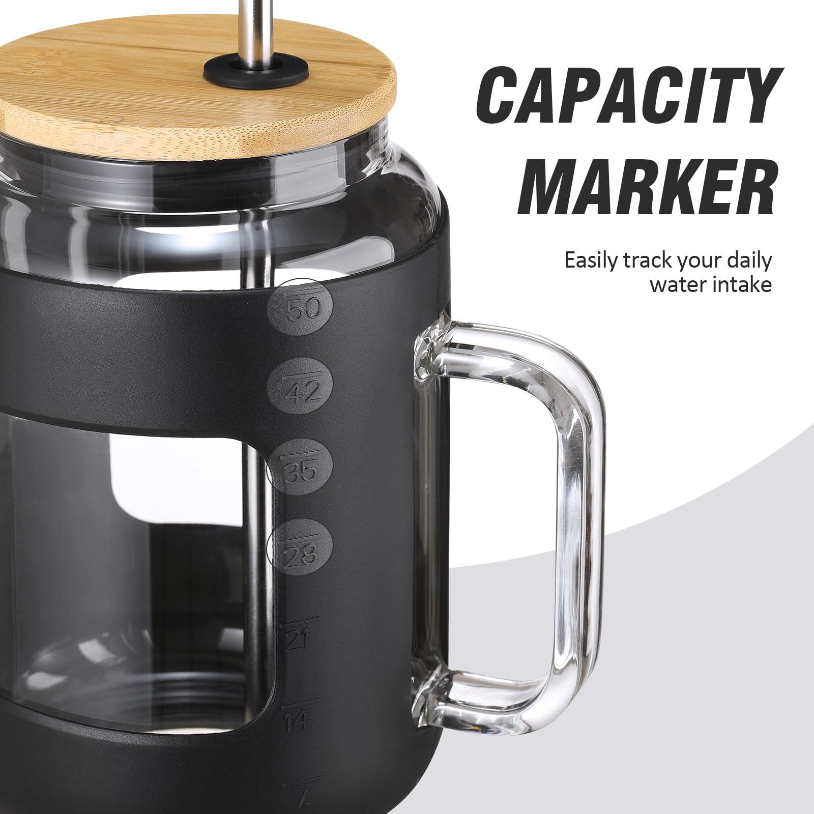 Winsa bamboo lid and straw set for convenient sipping anywhere.