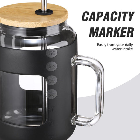 Winsa bamboo lid and straw set for convenient sipping anywhere.