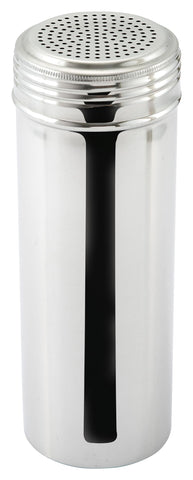 Winware 22oz stainless dredge for even salt and pepper seasoning in professional kitchens