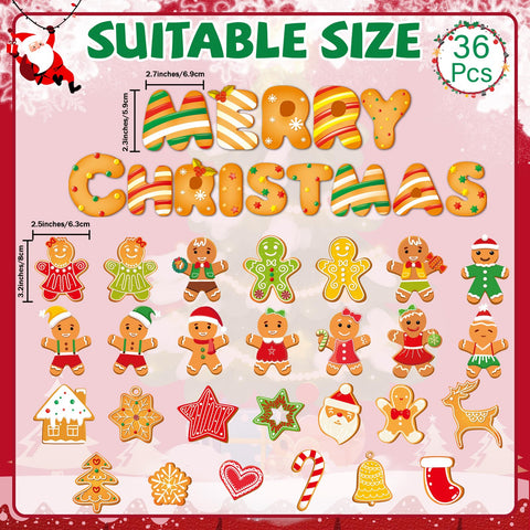 Wiooffen Christmas magnets on fridge feature gingerbread designs for holiday cheer