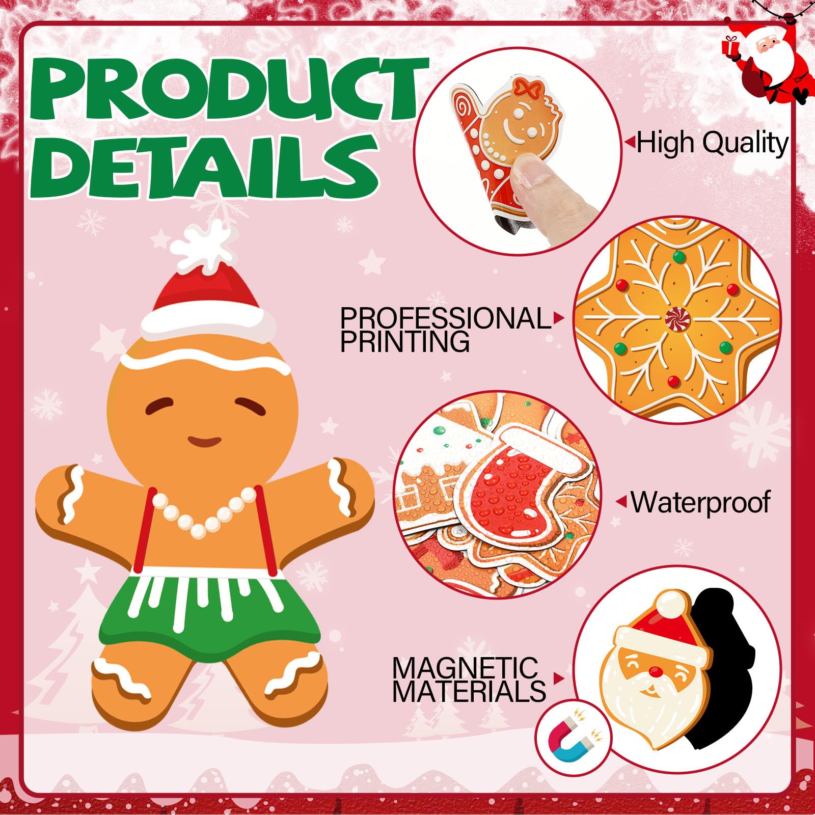 Wiooffen merry christmas magnets for car window decor