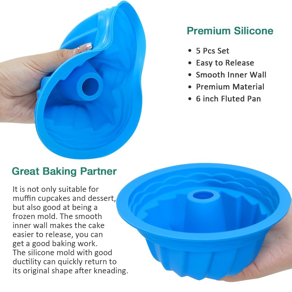 Wisehold 6-inch silicone pans suitable for gelatin, puddings, and frozen treats