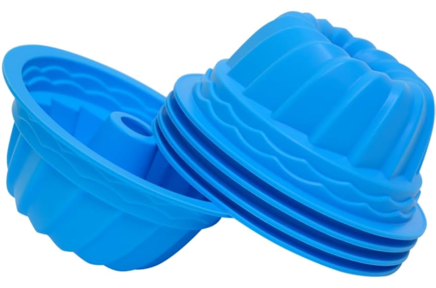 Wisehold blue silicone fluted cake pan 6-inch for even baking and easy release