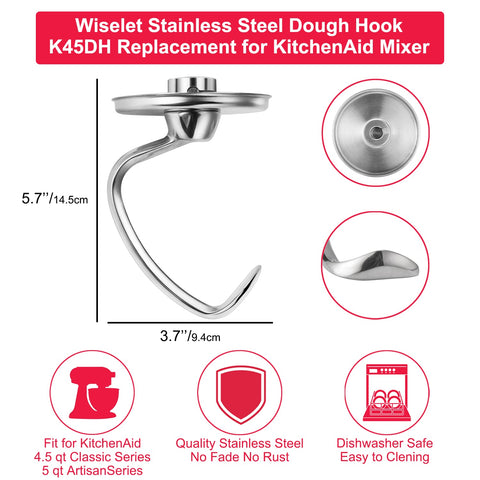 Wiselet 4.5-quart compatibility for classic KitchenAid tilt-head mixers.