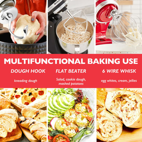 Wiselet dough hook for KitchenAid, reliable kneading for bread dough.