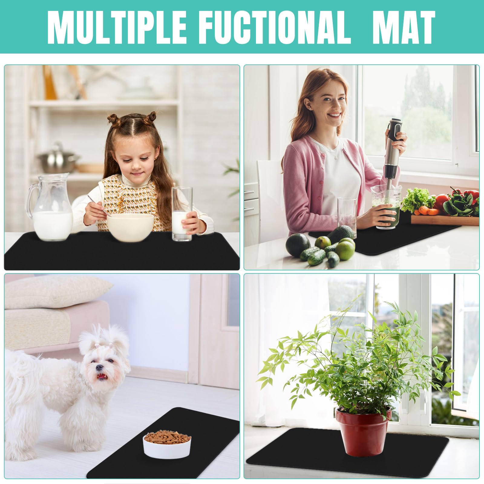 WISELIFE absorbent mat dries quickly after rinsing and air drying.