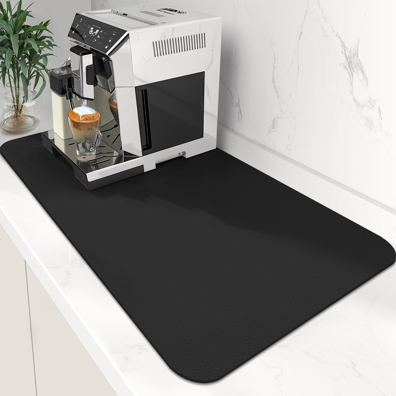 WISELIFE coffee mat absorbs spills quickly to keep counters dry.
