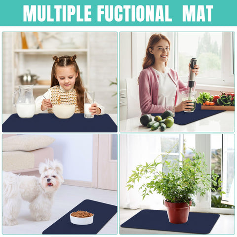 WISELIFE coffee mat blue accent enhances kitchen aesthetics.