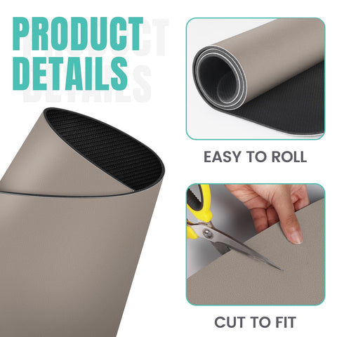 Fits under coffee makers and dish racks to keep countertops organized.