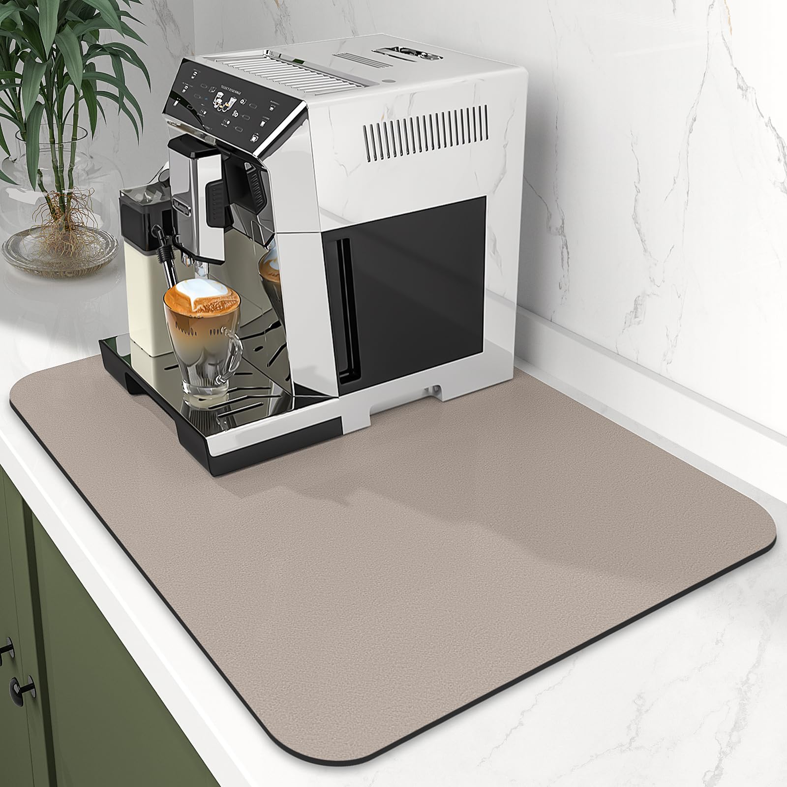 WISELIFE dish drying mat 15x18 inches laid on counter in standard setup.