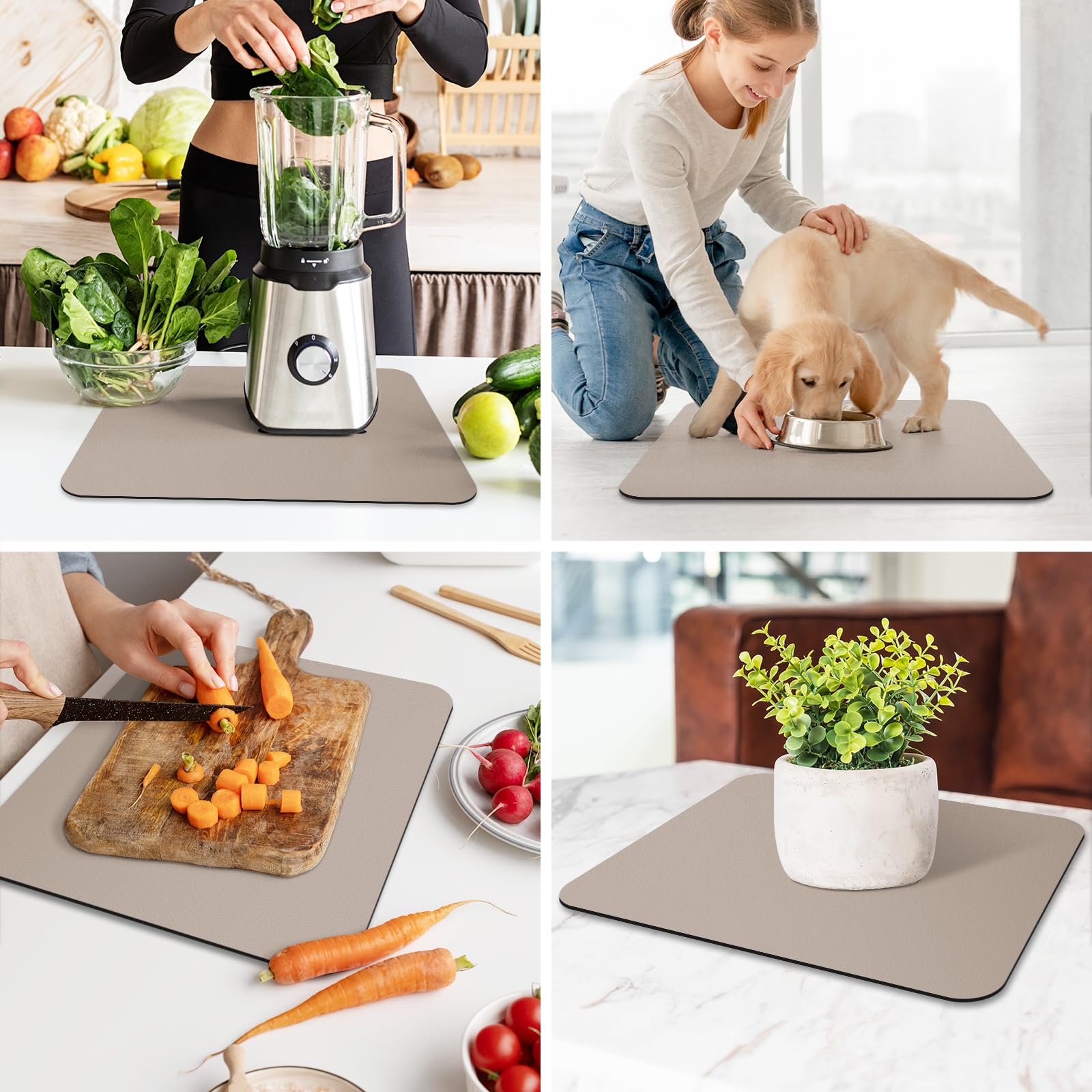 WISELIFE dish mat is rinseable and quick to air-dry.