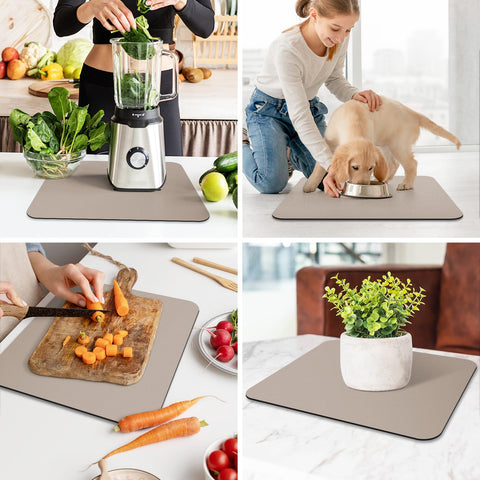 WISELIFE dish mat is rinseable and quick to air-dry.