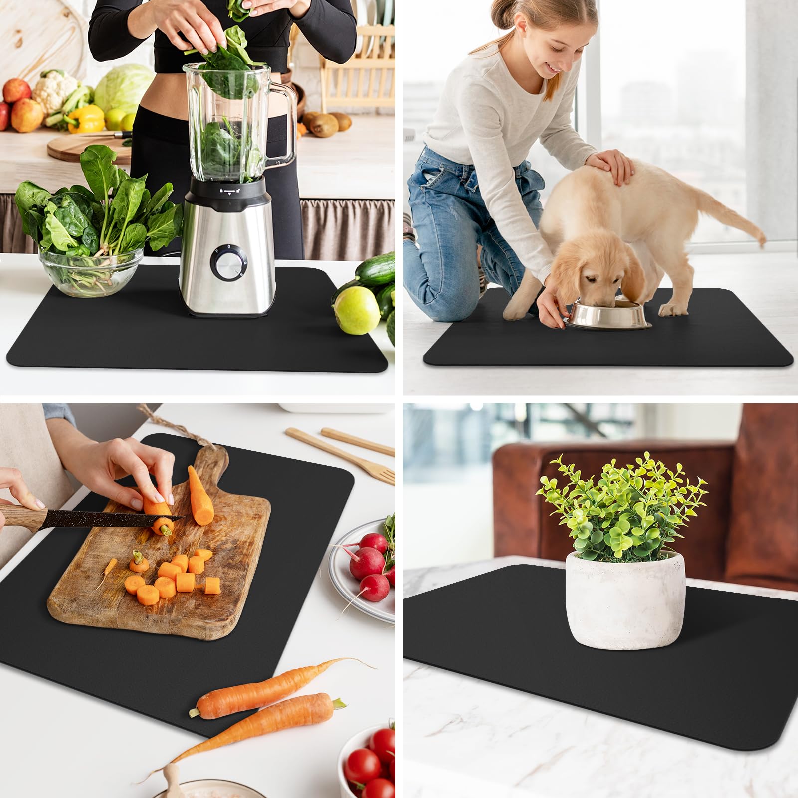 WISELIFE dish drying mat color options in a modern kitchen.