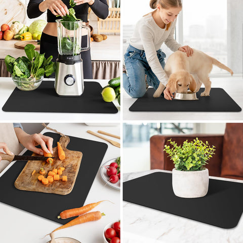 WISELIFE dish drying mat color options in a modern kitchen.