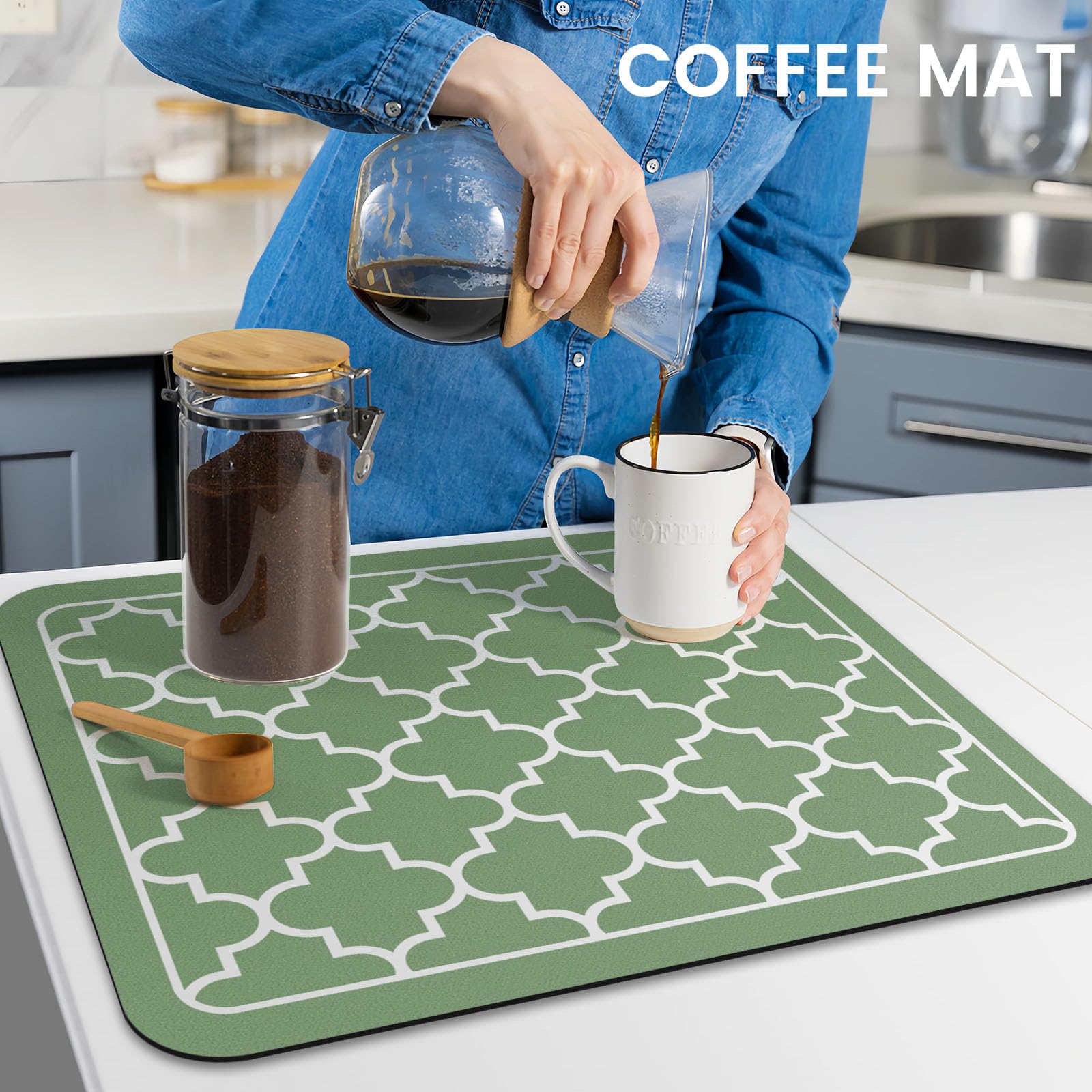 WISELIFE dish drying mat countertop organizer keeps space neat and efficient.
