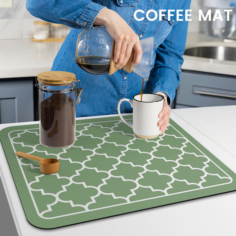 WISELIFE dish drying mat countertop organizer keeps space neat and efficient.