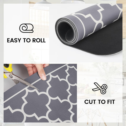 WISELIFE dish drying mat durable-material grey withstands daily kitchen use.