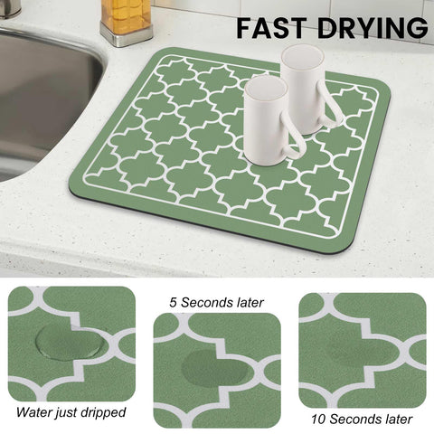 WISELIFE dish drying mat easy-clean design; rinse and air-dry after use.